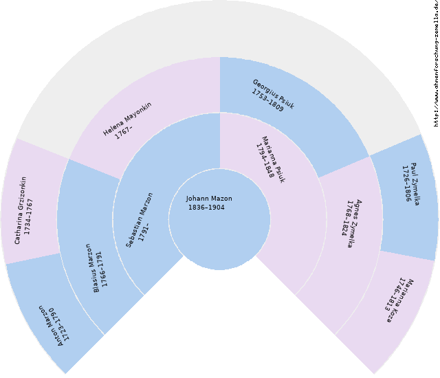 Fächerdiagramm von Johann Mazon
