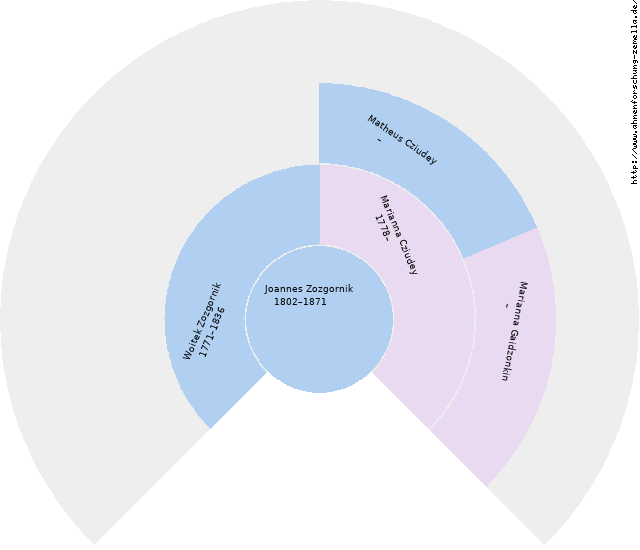 Fächerdiagramm von Joannes Zozgornik