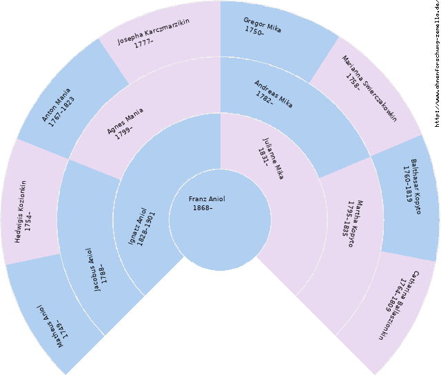 Fächerdiagramm von Franz Aniol
